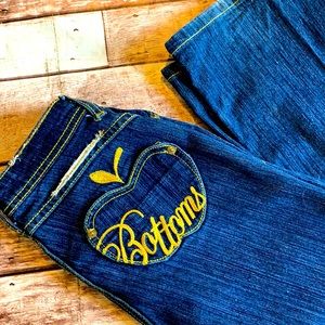 APPLE BOTTOM JEANS SIZE 3/4 vintage 80s super cute dark wash